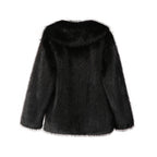 Women's Oversized Faux Fur Coat – Fluffy Winter Statement Jacket