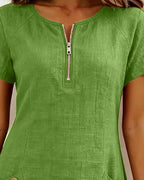 Women's A-Line Dress – Zip Front Flared Day Dress