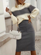 Women's Knit Skirt Set – Ribbed Sweater Co-Ord