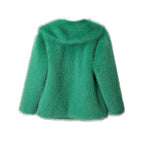 Women's Oversized Faux Fur Coat – Fluffy Winter Statement Jacket