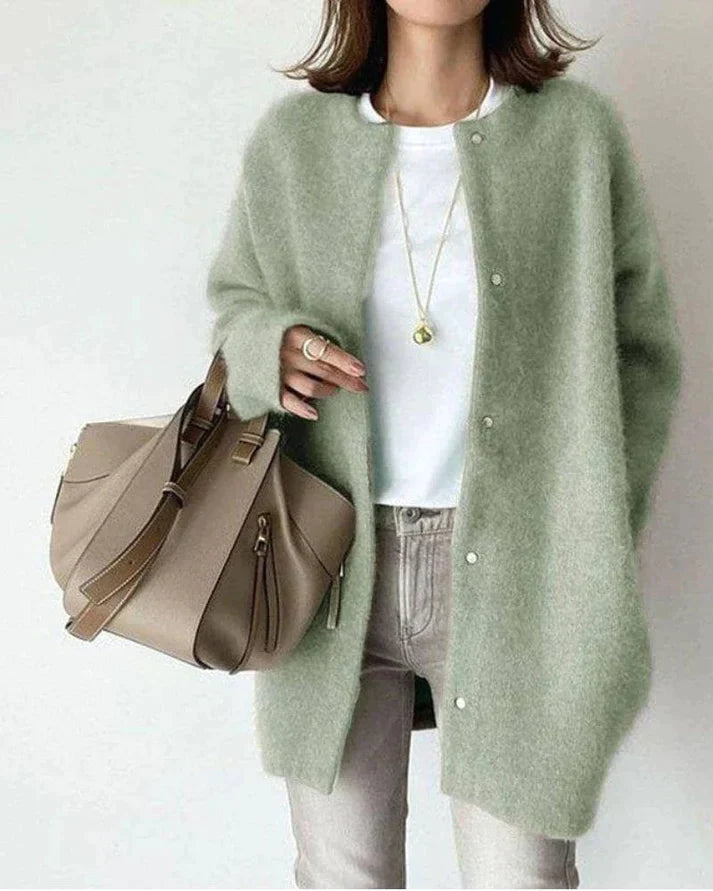 Women's Relaxed Open Front Cardigan – Long Sleeve Layering Cardigan