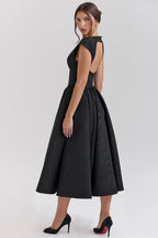 Women's Tailored Waist Dress – Flowy Formal Wedding Guest Dress