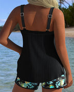 Women's Striped Tankini Set – Two-Piece Swim Set – Cassandra