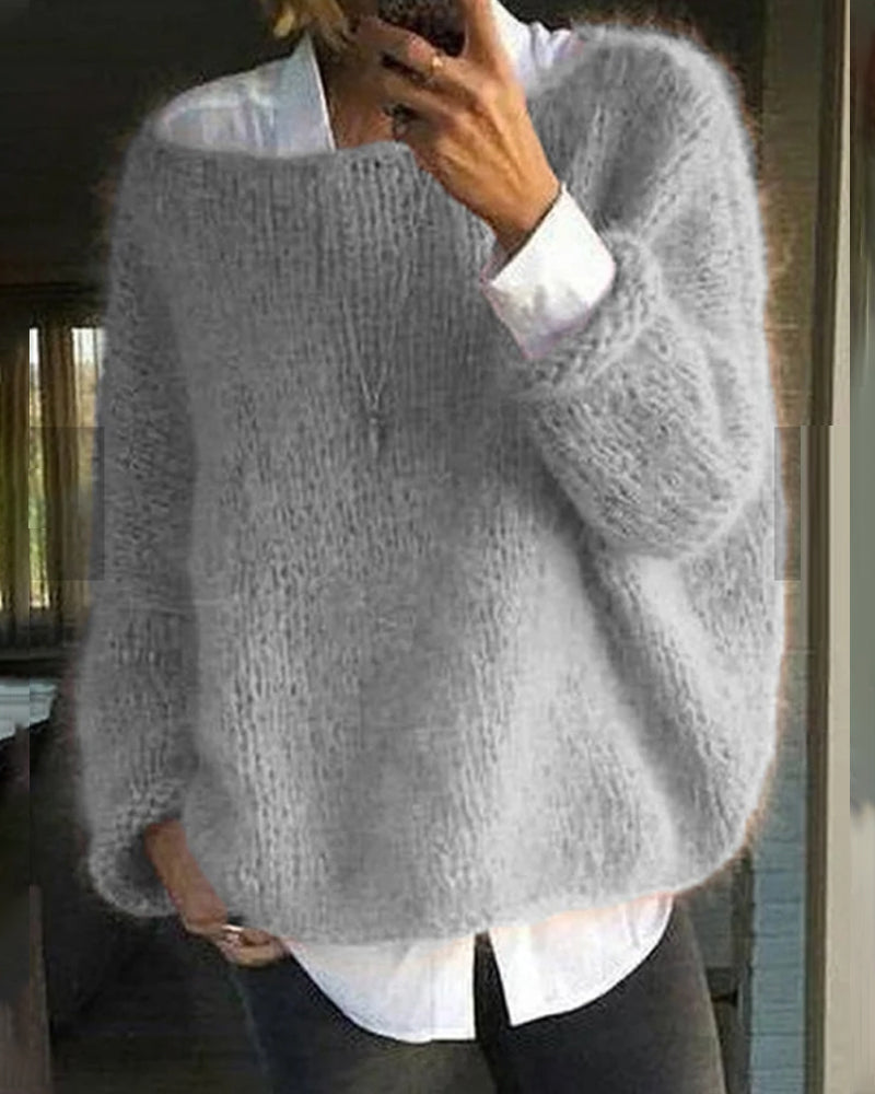 Women's Long Sleeve Knit Sweater – Casual Everyday Sweater – Abigail