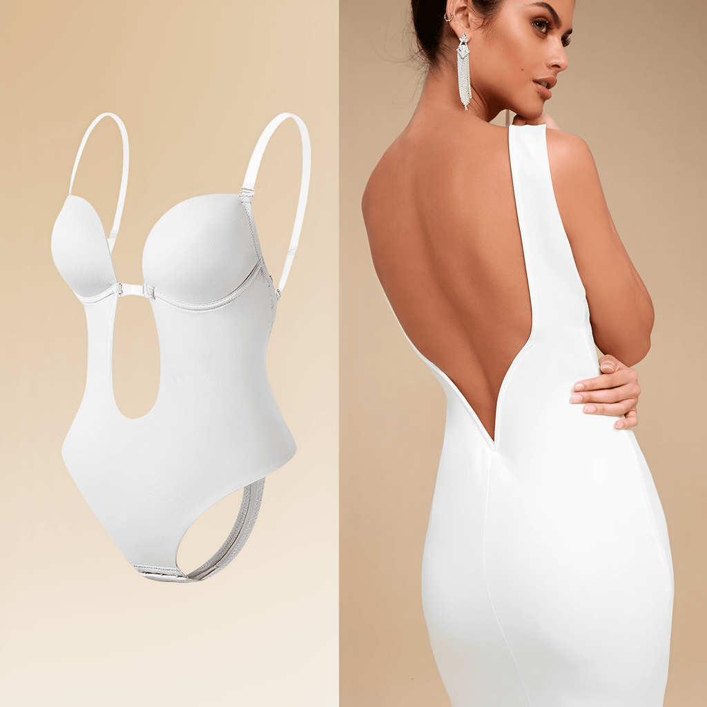 Women's Backless Shapewear Bodysuit – Seamless Low Back Smoothing Bodysuit