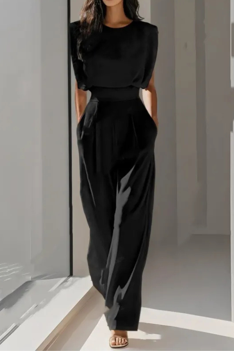 Women's Fitted Waist Jumpsuit – Tailored Everyday Casual Jumpsuit