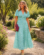 Women's Floral Day Dress – Flowy Relaxed Summer Dress