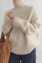 Women's Roll Neck Sweater – High Neck Long Sleeve Knit Pullover