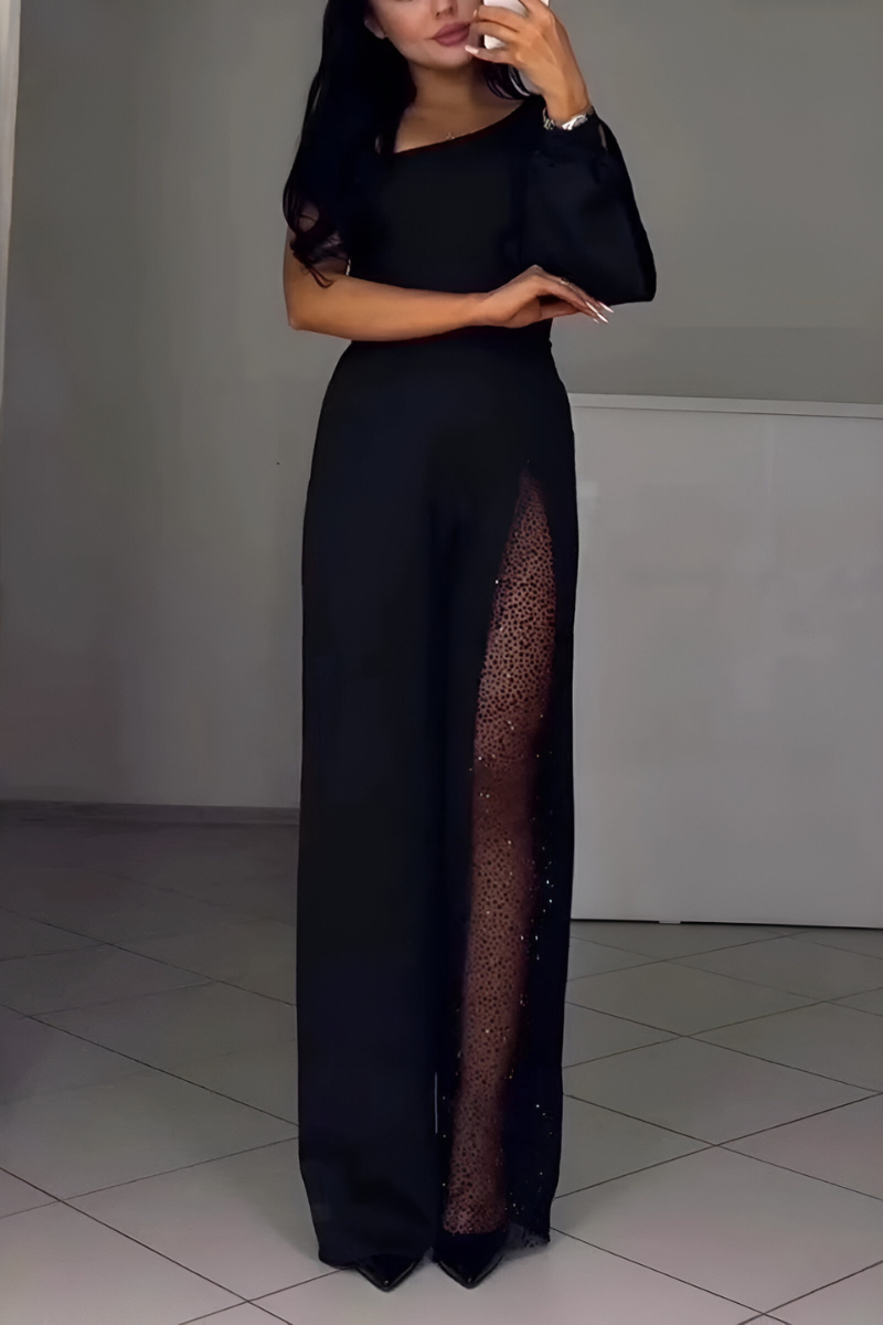 Women's Wide Leg Jumpsuit – Flowy Evening Occasion Jumpsuit