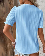 Women's Lace Detail Blouse – V-Neck Feminine Occasion Blouse