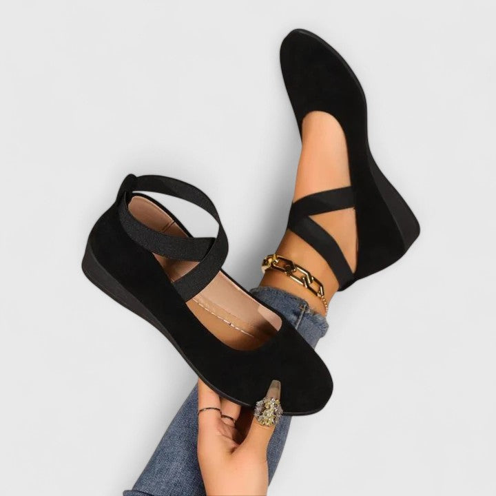 Women's Ballet Flats with Crisscross Straps and Soft Insole