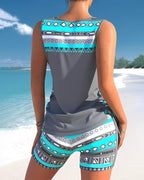Women's Tummy Control Tankini Set – Two-Piece Swim Set – Blanche