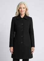 Women's Classic Button Coat – Tailored Long Sleeve Overcoat