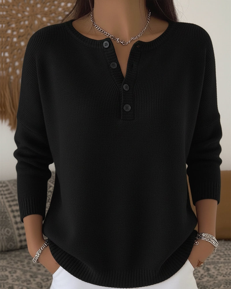 Women's V-Neck Button Cardigan – Long Sleeve Winter Cardigan