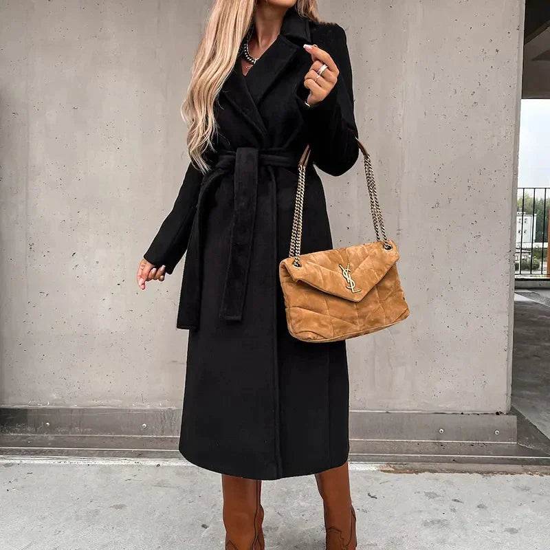 Women's Long Winter Coat – Relaxed Tailored Overcoat