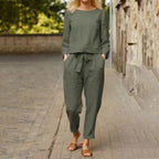 Women's Cargo Tracksuit Set – Flare Sleeve Top Matching Pants Set