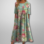 Women's Floral Midi Dress – Relaxed Fit Summer Dress – Brooklyn