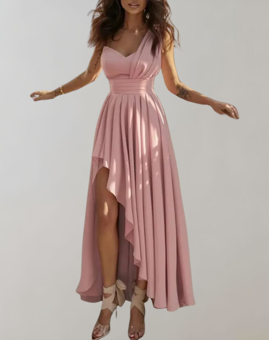 Women's Lace Gala Dress – Open Back Three-Quarter Sleeve Cocktail Dress