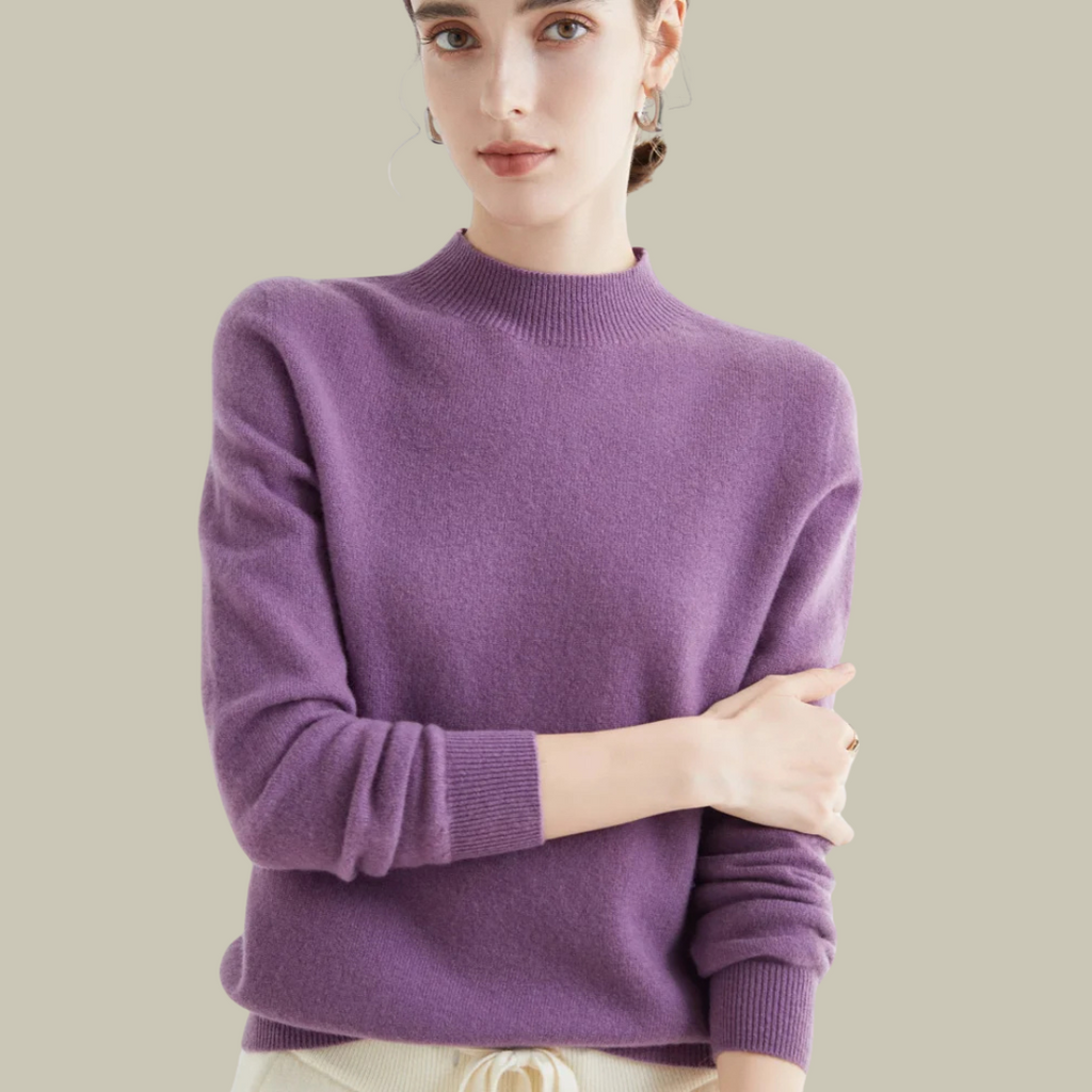 Women's Fitted Turtleneck Sweater – Roll Neck Winter Sweater