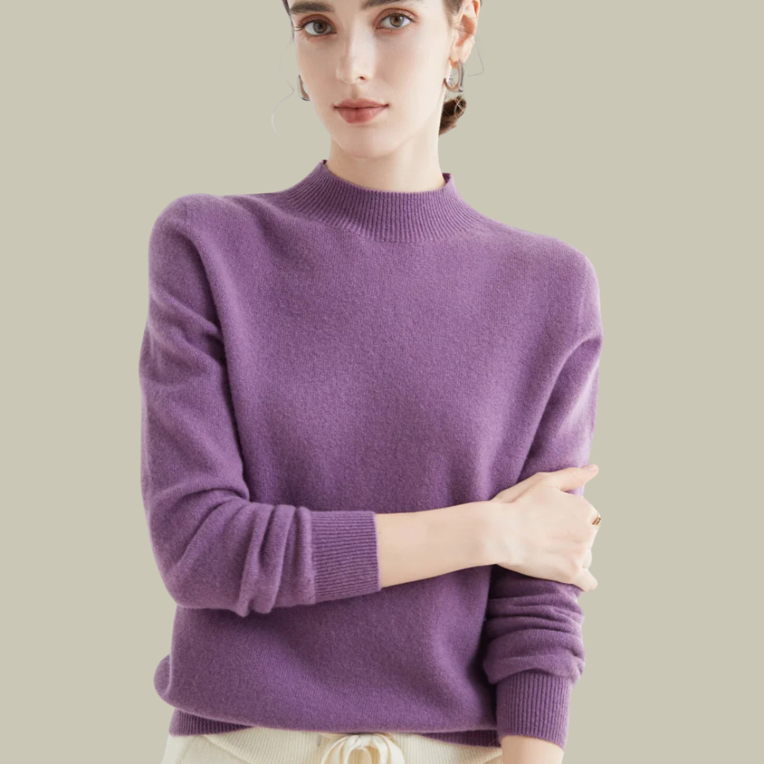 Women's Fitted Turtleneck Sweater – Roll Neck Winter Sweater