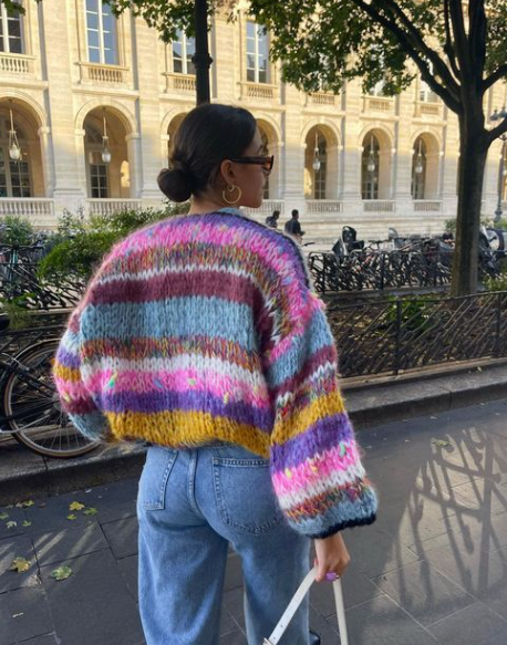 Women's Striped Open Front Cardigan – Relaxed Long Sleeve Cardigan