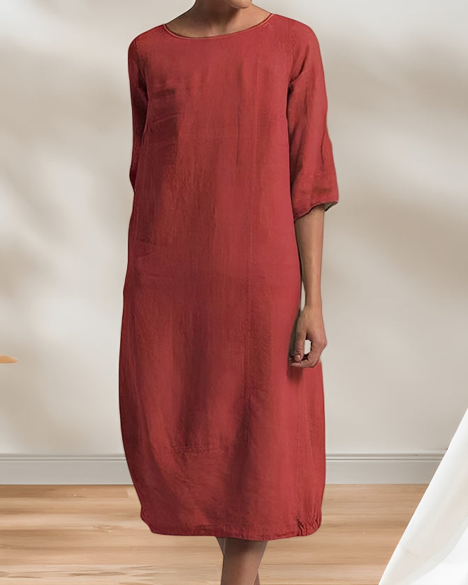 Women's Relaxed Everyday Midi Dress – Casual Summer Dress