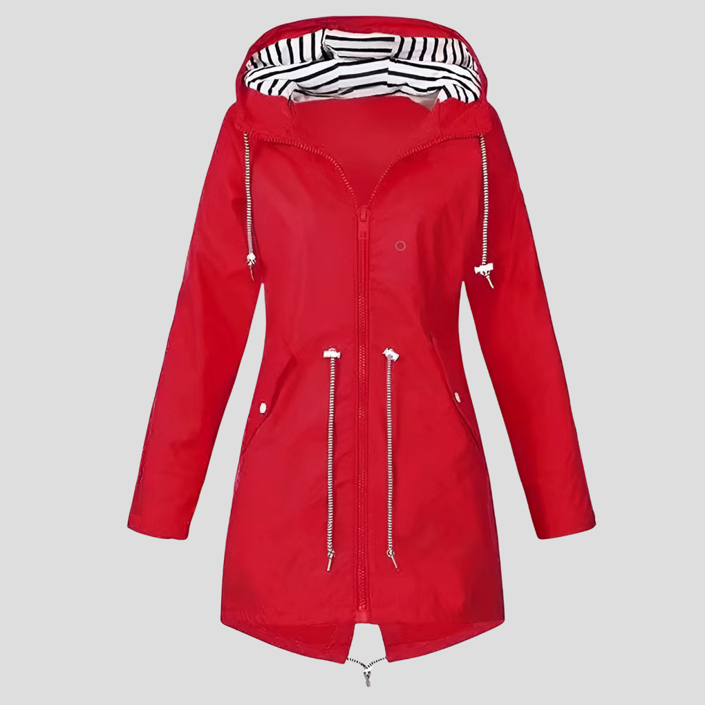 Women's Hooded Rain Jacket – Lightweight Zip-Up Outdoor Jacket