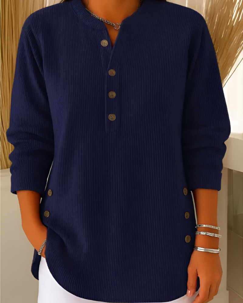 Women's Textured Knit Top – Relaxed Long Sleeve Sweater Top