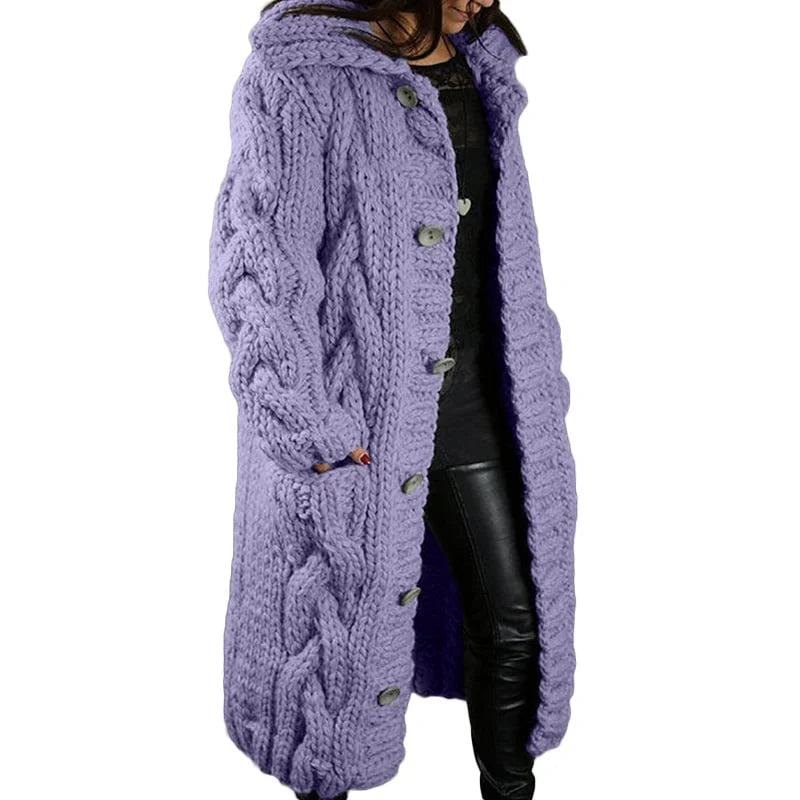 Women's Chunky Cardigan – Relaxed Long Sleeve Winter Cardigan