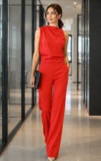 Women's Sleeveless Wide Leg Summer Jumpsuit – Relaxed Flowy Everyday Jumpsuit