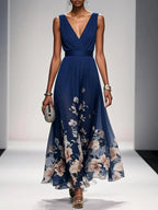 Women's Wedding Guest Floral Maxi Dress – Flowy Summer Occasion Dress