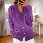 Women's Heart Button Knit Cardigan – Soft Everyday Sweater
