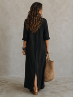 Women's Belted Wrap Midi Dress – Casual Summer Dress