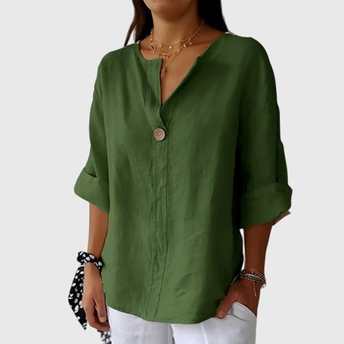 Women's V-Neck Blouse – Elegant Casual Blouse – Natalie