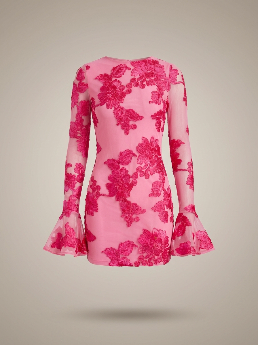 Women's Floral Puff Sleeve Dress – Flare Mini Dress
