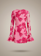 Women's Floral Puff Sleeve Dress – Flare Mini Dress