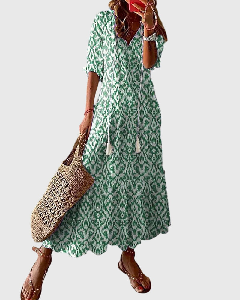 Aurora | Boho Vintage Summer Maxi Dress