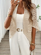 Women's Draped Winter Cardigan – Relaxed Open Front Cardigan