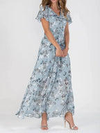 Women's Floral Maxi Dress – Flowy Summer Occasion Dress