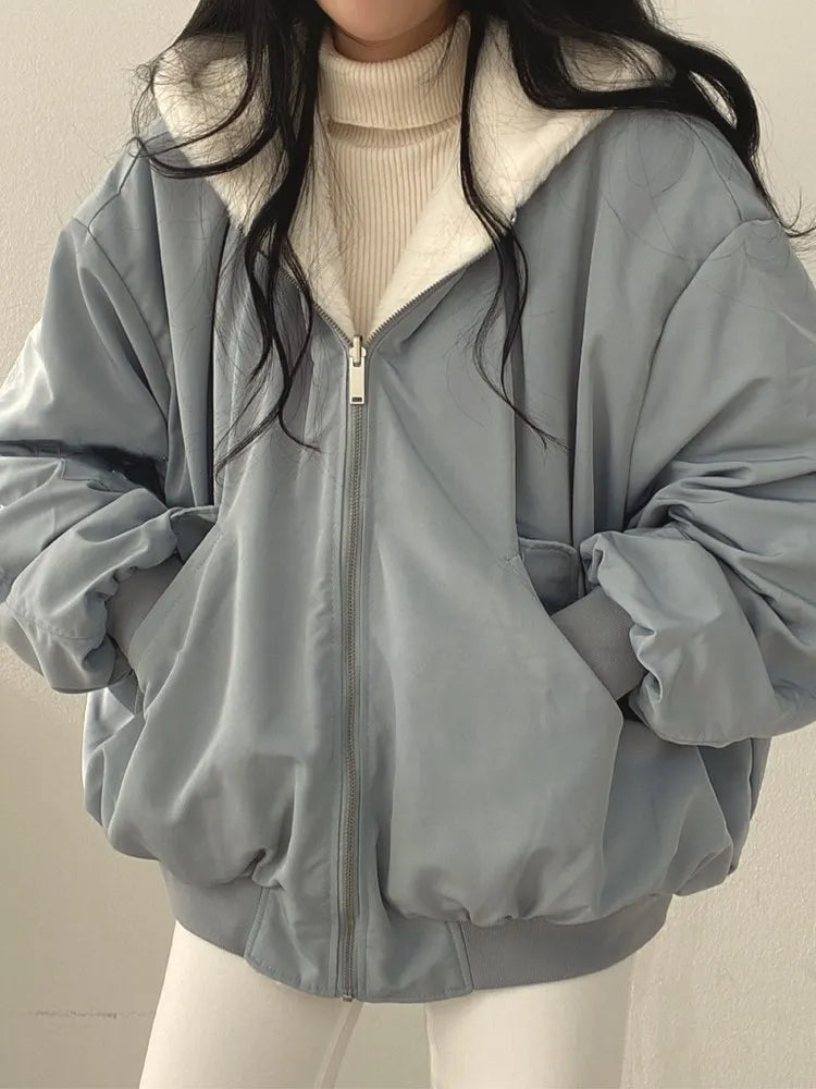 Women's Reversible Hooded Jacket – Oversized Winter Coat