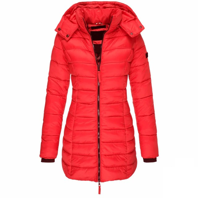 Women's Mid-Length Winter Jacket – Tailored Button Front Coat
