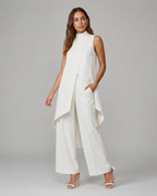 Women's Asymmetrical Wide Leg Jumpsuit – Flowy Formal Occasion Jumpsuit