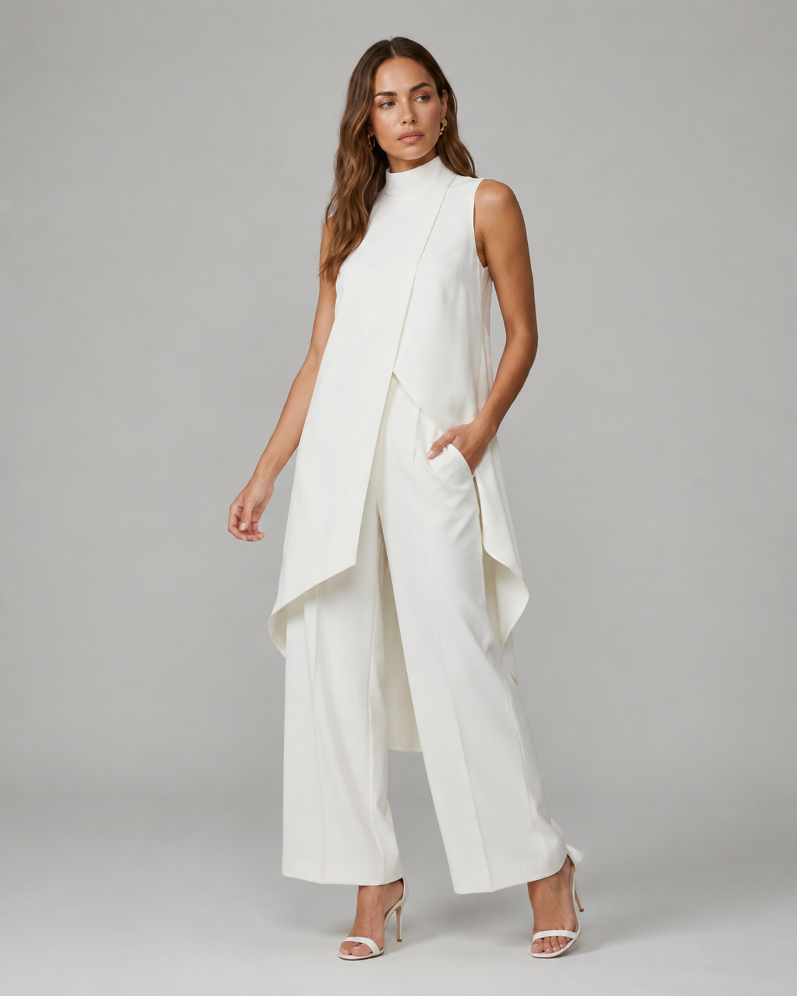 Women's Asymmetrical Wide Leg Jumpsuit – Flowy Formal Occasion Jumpsuit