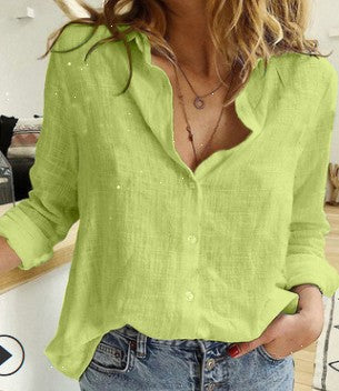 Women's Oversized Pocket Blouse – Relaxed Collared Button Blouse