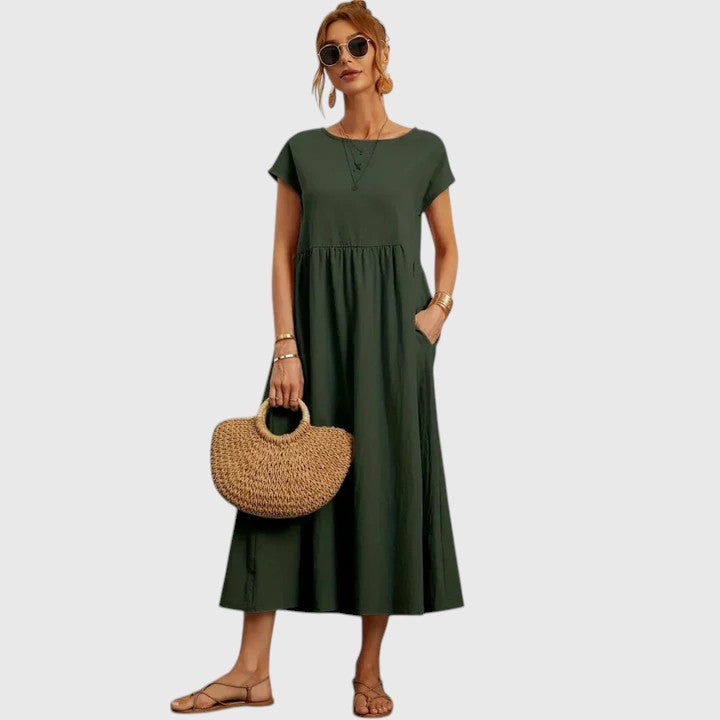 Women's Comfortable Midi Dress – Casual Summer Dress – Fenella