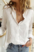 Women's Casual Button-Up Blouse – Elegant Office Blouse