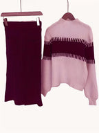 Women's Knit Skirt Set – Ribbed Sweater Co-Ord