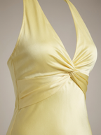 Women's Satin Halter Maxi Dress – Formal Occasion Dress
