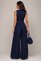 Women's High Waist Jumpsuit – Sleeveless Wide Leg Jumpsuit
