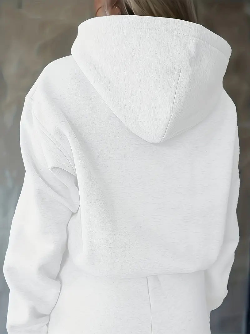 Women's Printed Hoodie Set – Wide Leg Tracksuit